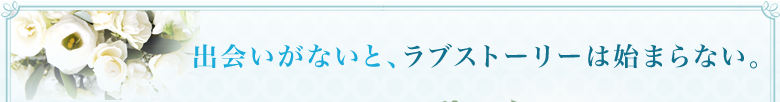 出会いがないと、ラブストーリーは始まらない。